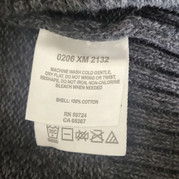 🛍Columbia Vintage Mens Large Grey V Neck Knit Cotton Sweater Outdoor Warm 90s‎ - Picture 4 of 6